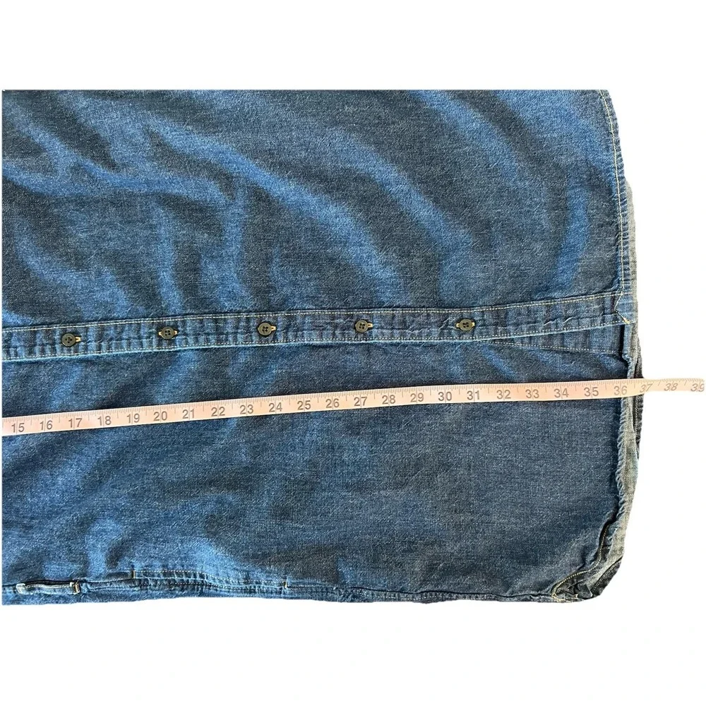 Lauren Ralph Lauren Denim Shirt Dress Blue Long Sleeve Button Front S No Belt
